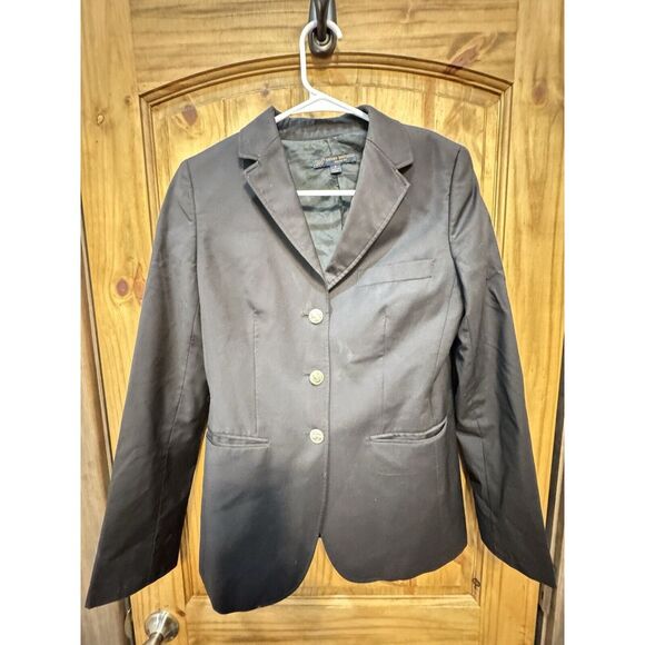 Brooks Brothers Classic Black Riding Jacket Gold Buttons Wool Milano Fit Size 4‎